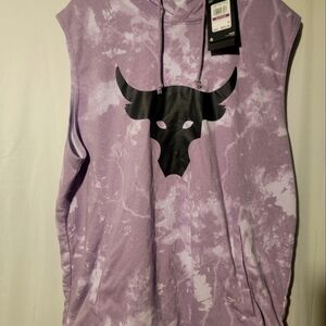 Under Armour Project Rock Terry Purple Sleeveless Hoodie 1376323-554 Men's XXL